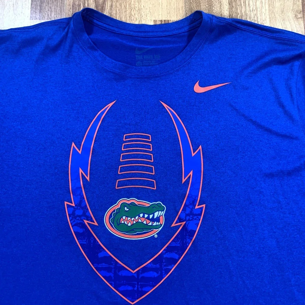 Nike Shirt Mens 2XL XXL Blue Orange Florida Gators University Dri-Fit